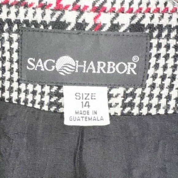 Vintage Sag Harbor Glen Plaid Blazer Houndstooth Wool Blend Women's Size 14 - Picture 7 of 15